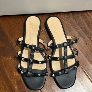 Vintage Havana black and silver Studded Women's Sandals size 8